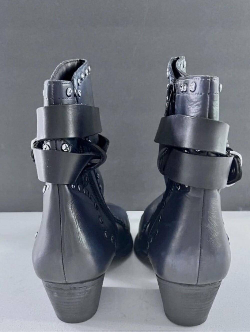 Free People Billy western black leather Boots size 37 Pre Loved - Picture 3 of 13